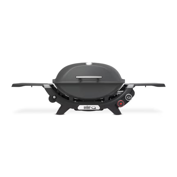 Charcoal Grey | Weber Q (Q2800N+) Premium BBQ. Front View, Lid Closed. 