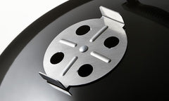 Black | Weber 57cm Smokey Mountain Cooker Image Showing Close Up View Of Damper.(Stock Image Used May Appear Differently On Product)