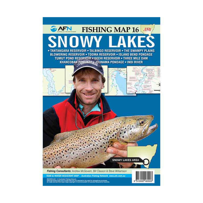 AFN Fishing Map 16 Snowy Lakes | Image Showing No Logos Or Titles.