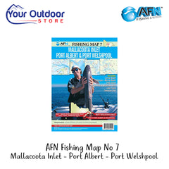 AFN Fishing Map No 7 Mallacoota Inlet, Port Albert And Port Welshpool | Hero Image Showing All Logos And Titles.