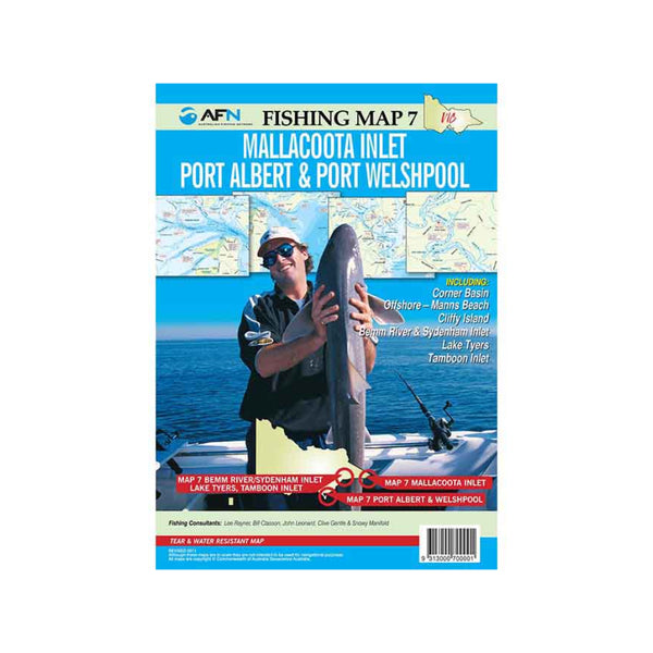AFN Fishing Map No 7 Mallacoota Inlet, Port Albert And Port Welshpool | Image Showing No Logos Or Titles.