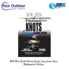 AFN Mini Book Fishing Knots Easy Learn How Waterproof Edition | Hero Image Showing All Logos And Titles.