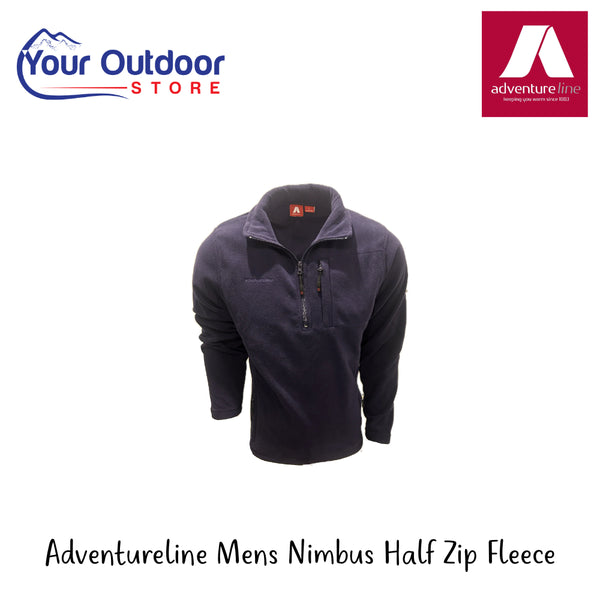 Adventureline Mens Nimbus Half Zip Fleece | Hero Image Showing All Logos And Titles.