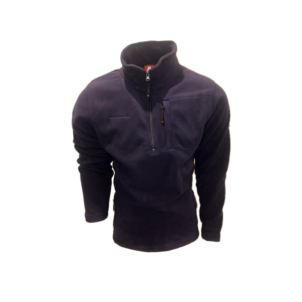 Anthracite | Adventreline Mens Nimbus Half Zip Fleece Image Showing Front View With Zipper, Zipped All The Way Up.
