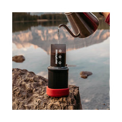 Grey | Aeropress Go Travel Coffee Press Image Showing Water Being Poured Into The Aeropress.