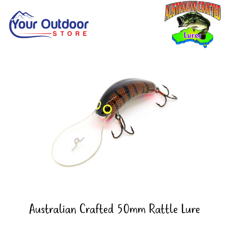 Australian Crafted 50mm Rattle Lures | Hero Image Showing All Logos And Titles.