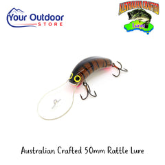 Australian Crafted 50mm Rattle Lures | Hero Image Showing All Logos And Titles.