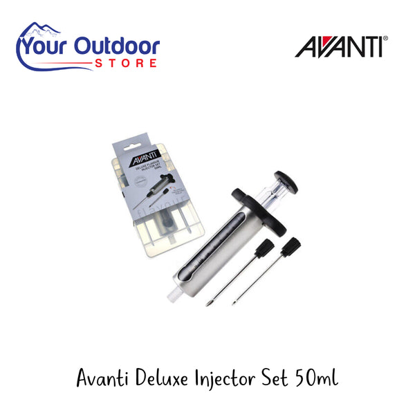 Avanti Deluxe Injector Set 50ml | Hero Image Showing Logos And Titles.