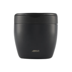 Black | Avanti Insulated Food Pod Image Showing Front View With Handle Down.