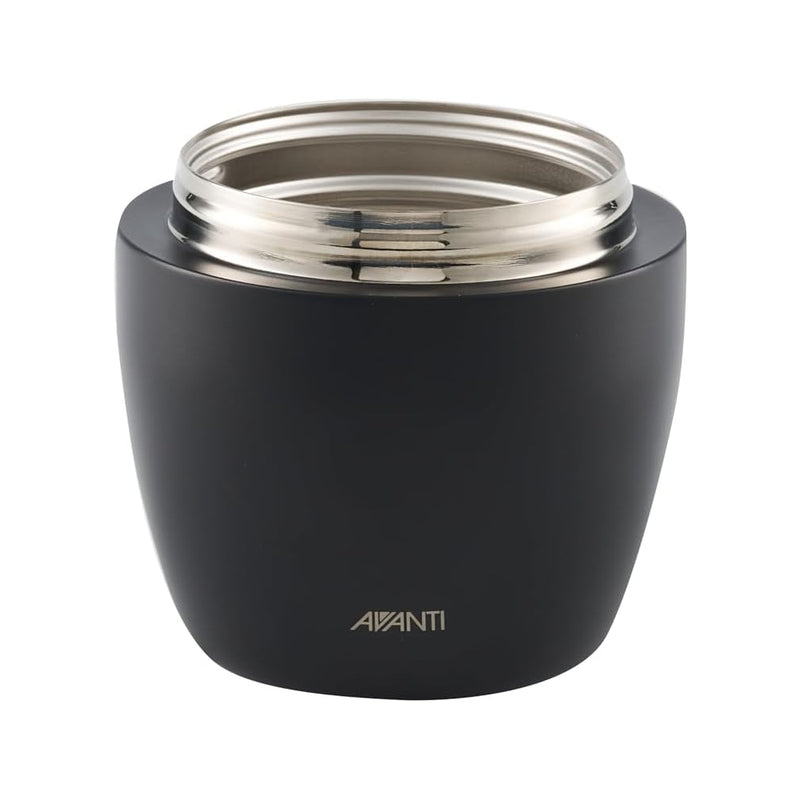 Black | Avanti Insulated Food Pod Image Showing Front View With The Lid Off.
