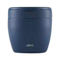 Navy | Avanti Insulated Food Pod Image Showing Front View With Handle Down.
