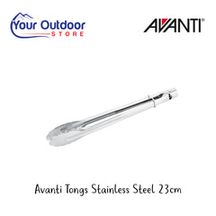 Avanti Tongs Stainless Steel 23cm | Hero Image Showing All Logos And Titles.