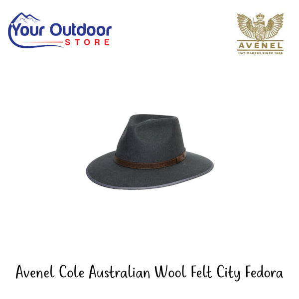 Avenel Cole Australian Wool Felt  City Fedora | Hero Image Showing All Logos And Titles.