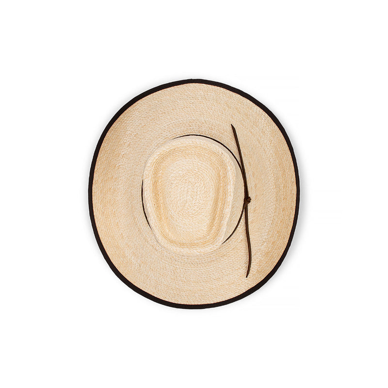 Avenel Billabong Palm Straw Bound Edge Hat | Image Showing Top View.