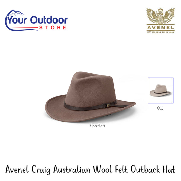 Avenel Craig Australian Wool Felt Fedora | Hero Image Showing All Logos, Titles And Variants.