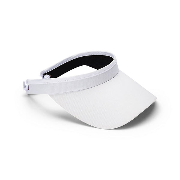 White | Avenel Jarvis Fabric Visor With Shoe String Back Image Showing no Logos Or Titles.