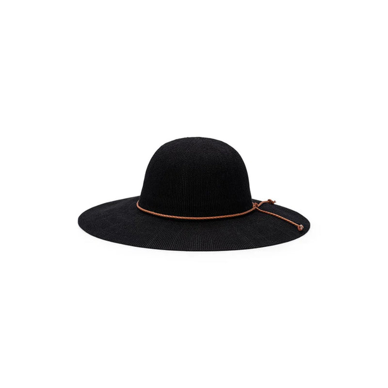 Black | Avenel Molly Crushable Cotton Knit Boho Hat Image Showing No Logos Or Titles.