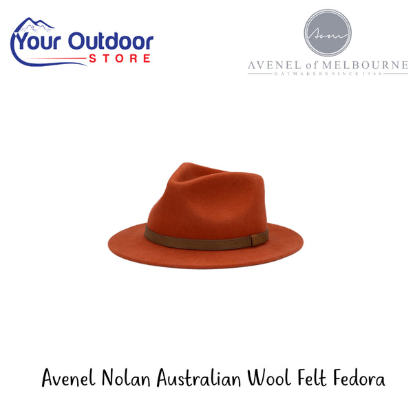 Avenel Nolan Australian Wool Felt Fedora | Hero Image Showing All Logos And Titles.