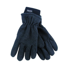 Charcoal | Avenel Polar Fleece Glove Shown as a Pair Clipped Together. 