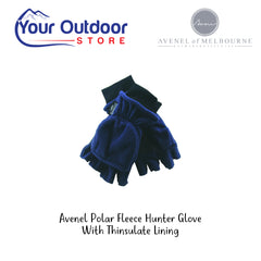 Avenel Polar Fleece Hunter Glove With Thinsulate Lining. Hero Image Showing Logos and Title. 