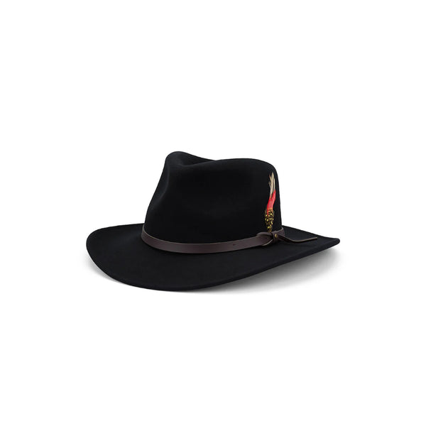 Black | Avenel Ziggy Crushable Water Repellent Wool Felt Hat Image Showing No Logos Or Titles.