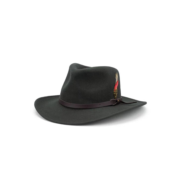 Olive | Avenel Ziggy Crushable Water Repellent Wool Felt Hat Image Showing No Logos Or Titles.