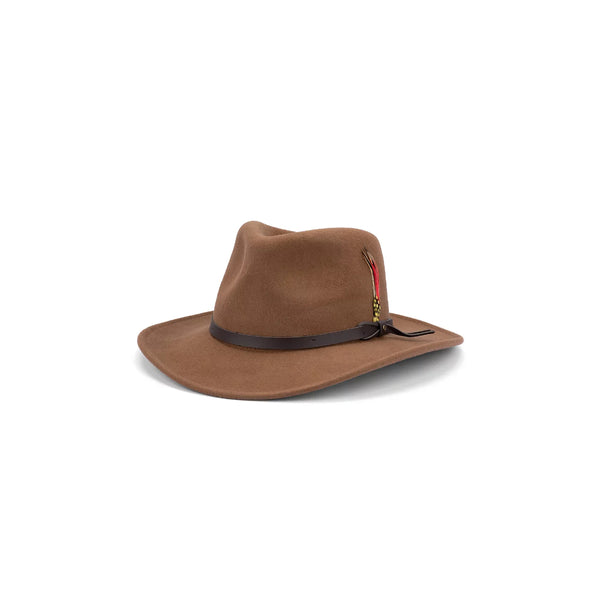 Pecan | Avenel Ziggy Crushable Water Repellent Wool Felt Hat Image Sowing No Logos Or Titles.