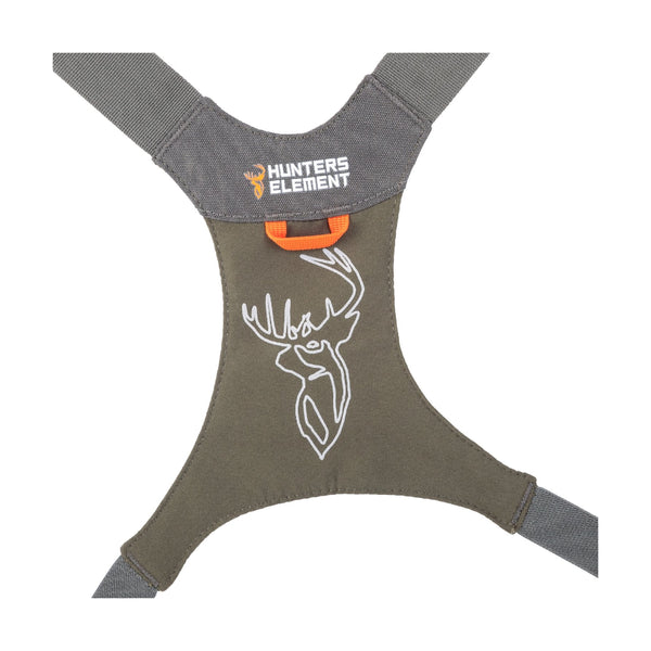 Forest Green | Hunters Element Bino Defender - Showing Back Strap. 