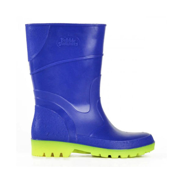 Blue / Yellow | Bata Gummers Kids Gumboots,  Side View.