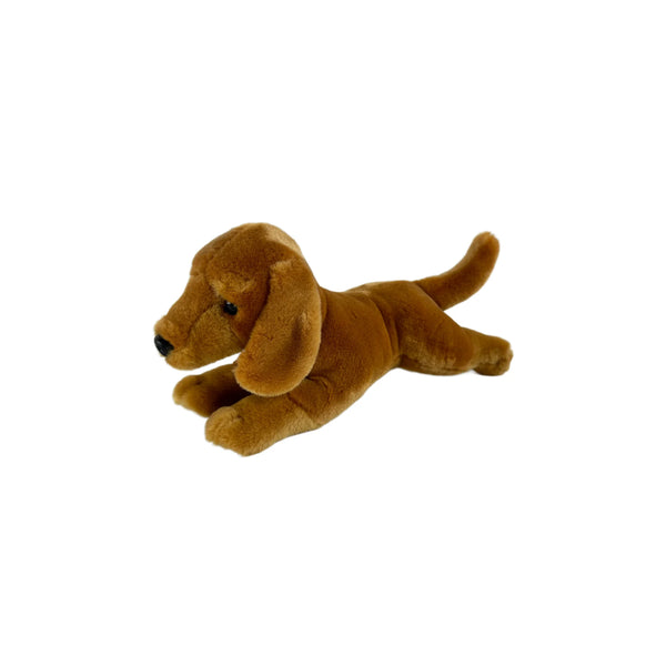 Bean | Bocchetta Dachshund Plush Toy  Image Showing Side View.