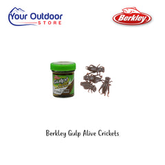 Berkley Gulp Alive Crickets. Hero Image Showing Logos and Title. 