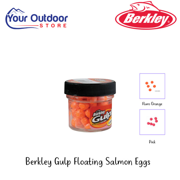Berkley Gulp Floating Salmon Eggs | Hero Image Showing All Logos, Titles And Variants.