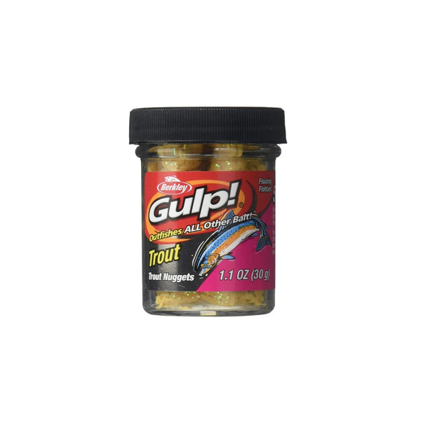 Chunky Cheese Berkley Gulp Trout Nuggets Image Showing No Logos Or Titles.