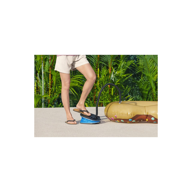 Blue | Bestway Air Step Image Showing The Air Step Being Used To Inflate A Swim Tube.