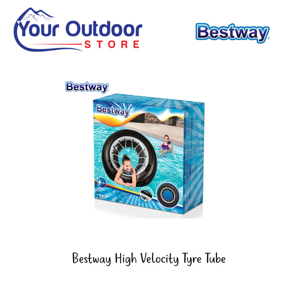 Bestway High Velocity Tyre Tube. Hero Image Showing Logos and Title. 