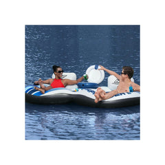 White / Blue | Bestway Hydro Force Rapid Rider 2 Seat. Shown on Water. 