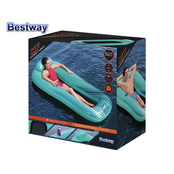 Aqua | Bestway Hydro Force Venture Mesh Lounge. Shown in Packaging.