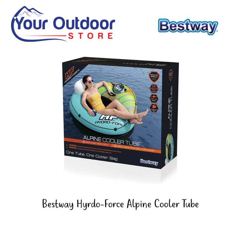 Bestway Hydro Force Alpine Cooler Tube. Hero Image Showing Logos and Title. 