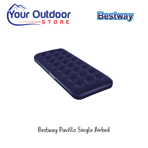 Bestway Pavillo Single Airbed. Hero Image Showing Logos and Title.