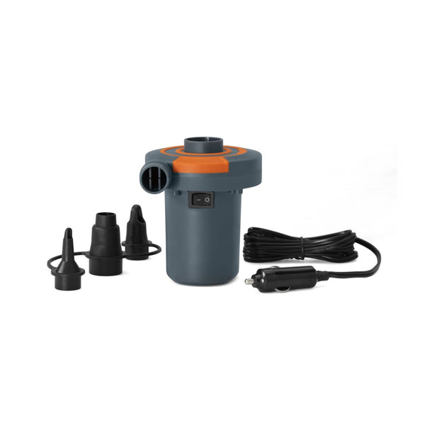 Grey / Orange | Bestway Sidewinder Air Pump 12V. Showing all Parts. 