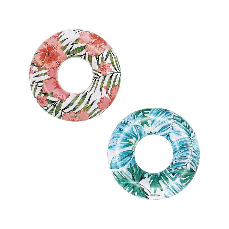 Multi | Bestway Tropical Palms Swim Tube Image Showing No Logos or Titles.