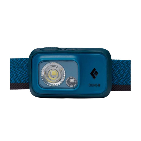 Azul | Black Diamond Cosmo R Headlamp 350 Lumens - Rechargeable Image Showing Close Up Front View.