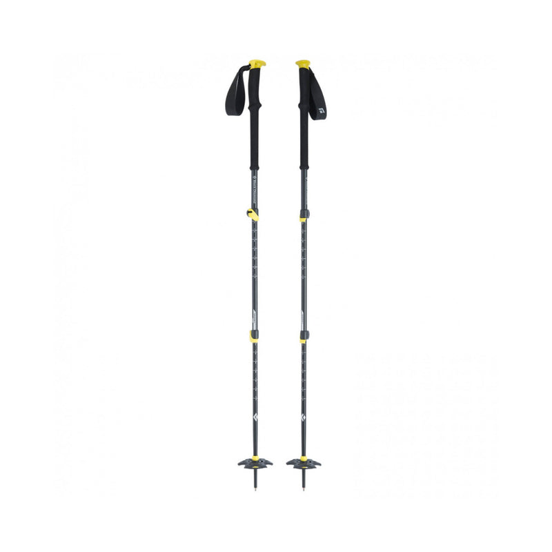 Black / Yellow | Black Diamond Expedition 3 Ski Poles 125cm.  Shown Extended With Snow Baskets on. 