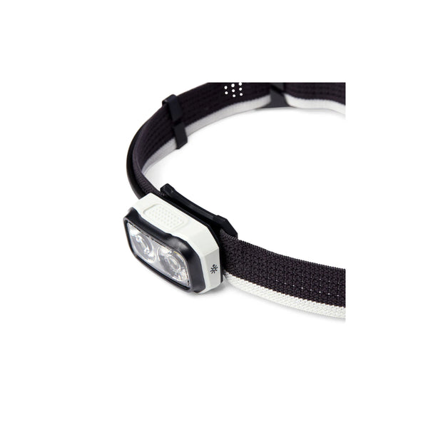 Aluminium | Black Diamond Onsight 375 Lumens Submersible Headlamp Image Showing Angled Close Up View Of The Light.