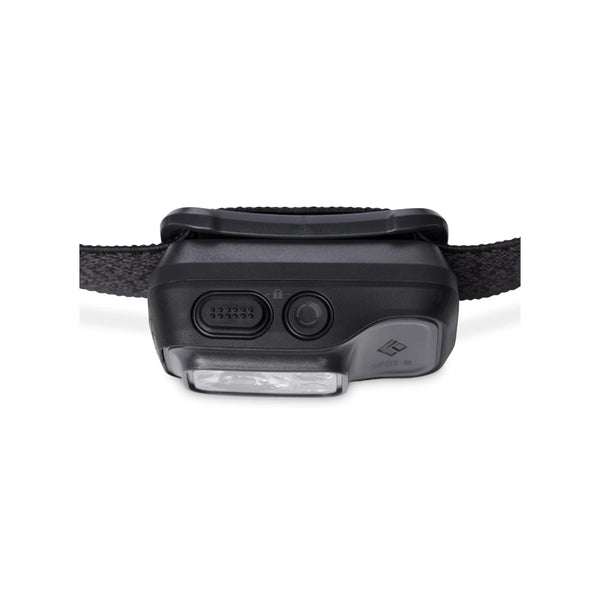 Graphite | Black Diamond Spot Headlamp 400 Lumens - Rechargeable Image Showing Top View Of The Buttons.
