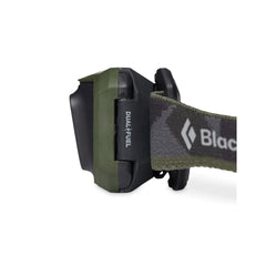 Dark Olive | Black Diamond Storm Headlamp 450 Lumens Dual Fuel  Image Showing Side View.