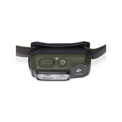 Dark Olive | Black Diamond Storm Headlamp 450 Lumens Dual Fuel Image Showing Top View Of Buttons.