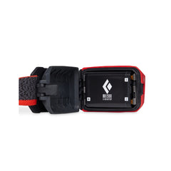 Octane | Black Diamond Storm Headlamp 450 Lumens - Dual Fuel Image Showing Battery  Compartment Open With Battery In View,  Rechargeable Lithium Ion BD 1500 battery (purchased separately) or Alkaline cells (included).
