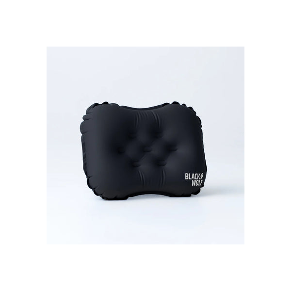 Jet Black | Black Wolf Air-Lite Pillow Image Showing Angled Side View.
