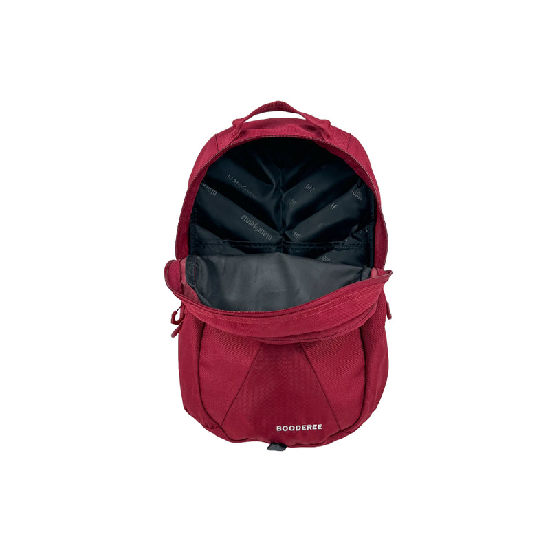 Tibetan Red | Black Wolf Booderee Day Pack Image Showing Inside Of Back Zippered Compartment.